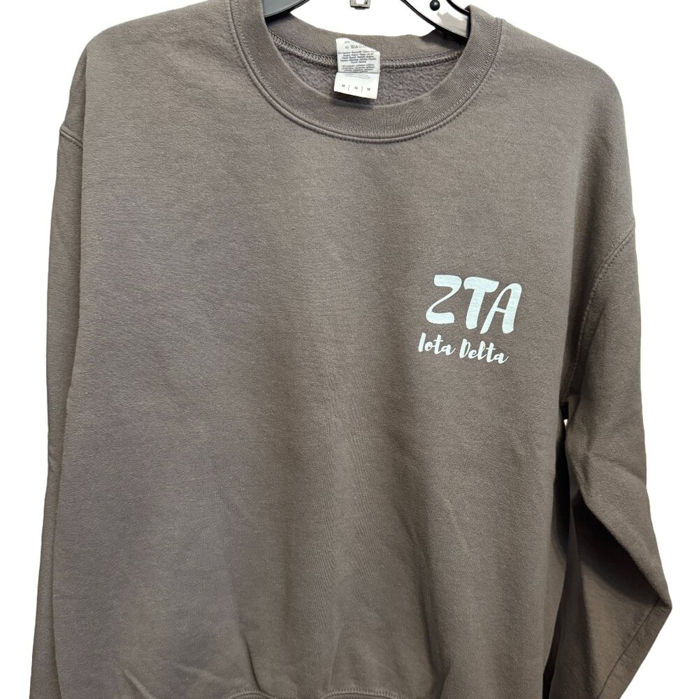 ZTA Zeta Tau Alpha Iota Delta Sorority Towson University Gildan Sweatshirt, Med